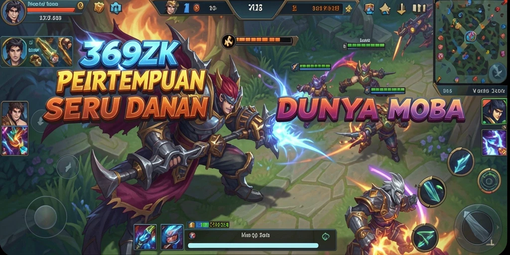 Gameplay seru di 369ZK dengan pertarungan strategis MOBA.