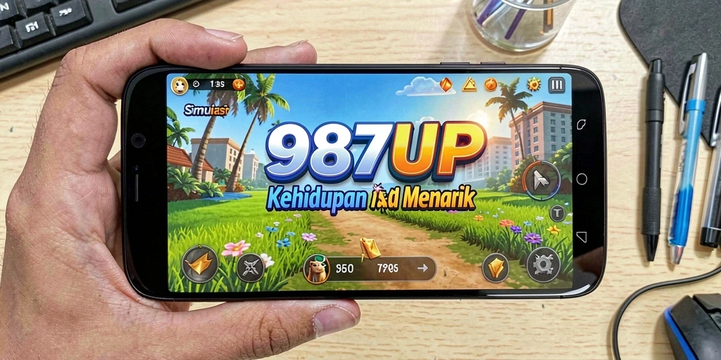 Screenshot gameplay 987UP menampilkan interaksi karakter dalam simulasi kehidupan.