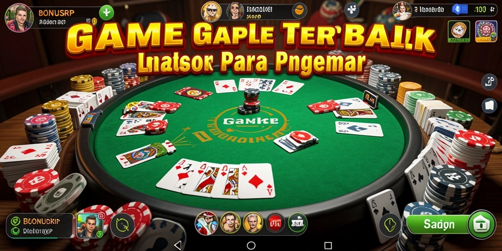 Screenshot gameplay Gaple di BONUSRP, menunjukkan interaksi pemain.