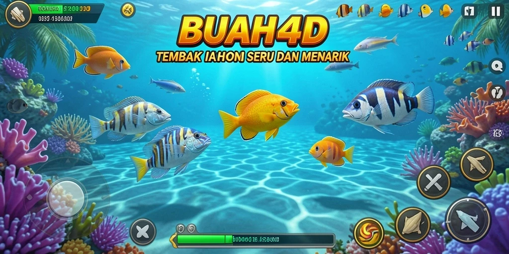 Tampilan gameplay BUAH4D yang menampilkan aksi seru Tembak Ikan.