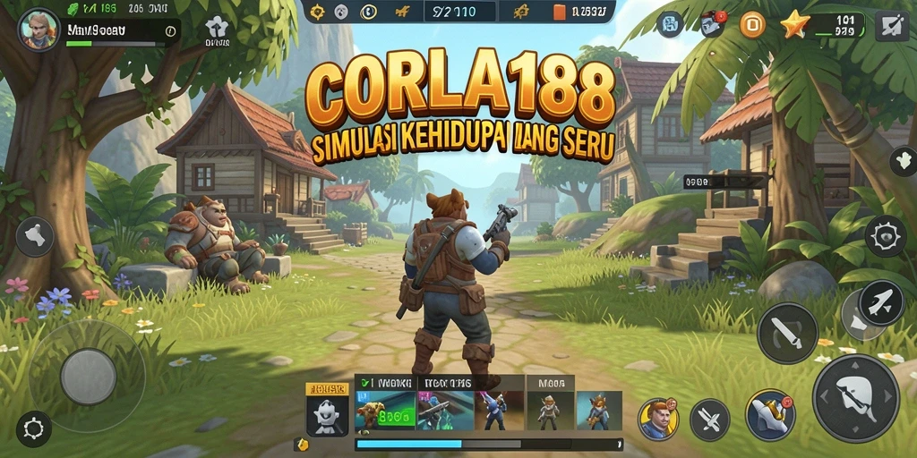 Screenshot gameplay CORLA188 yang menunjukkan dunia simulasi yang hidup.
