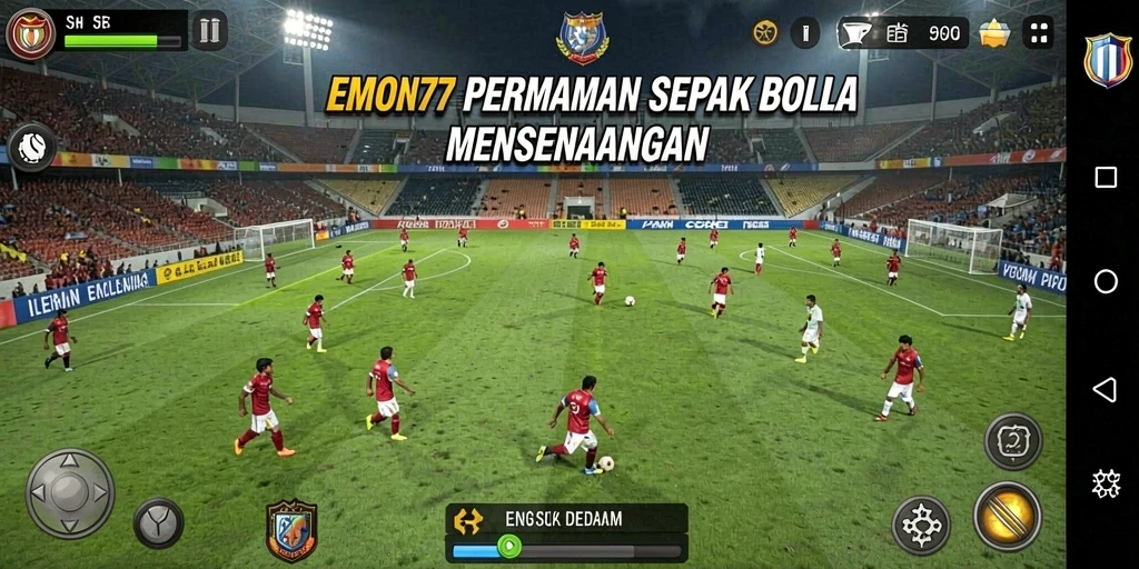 Tampilan gameplay <strong>EMON77</strong> yang menampilkan aksi sepak bola seru.