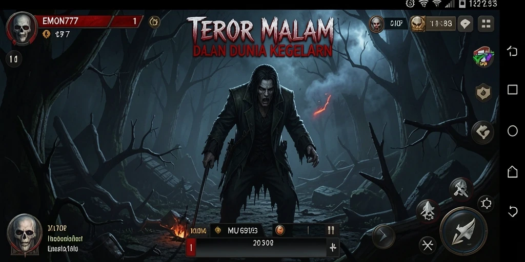 Screenshot menampilkan gameplay EMON777 yang menegangkan dan mencekam.