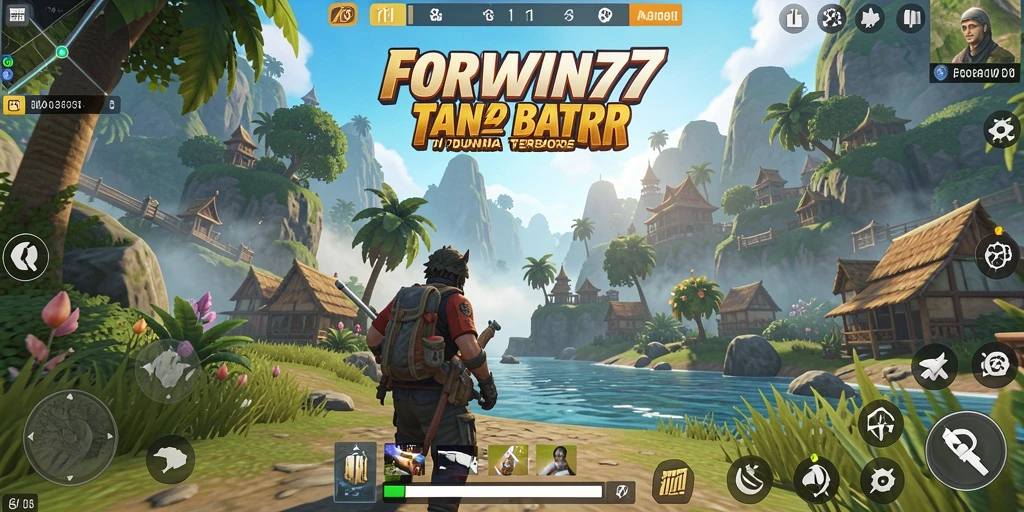 Tangkapan layar dari gameplay FORWIN77 dalam dunia terbuka yang luas.