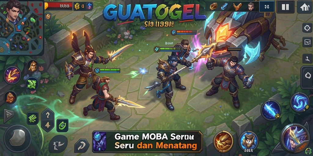 Tangkapan layar GUATOGEL menampilkan aksi seru dalam gameplay MOBA.