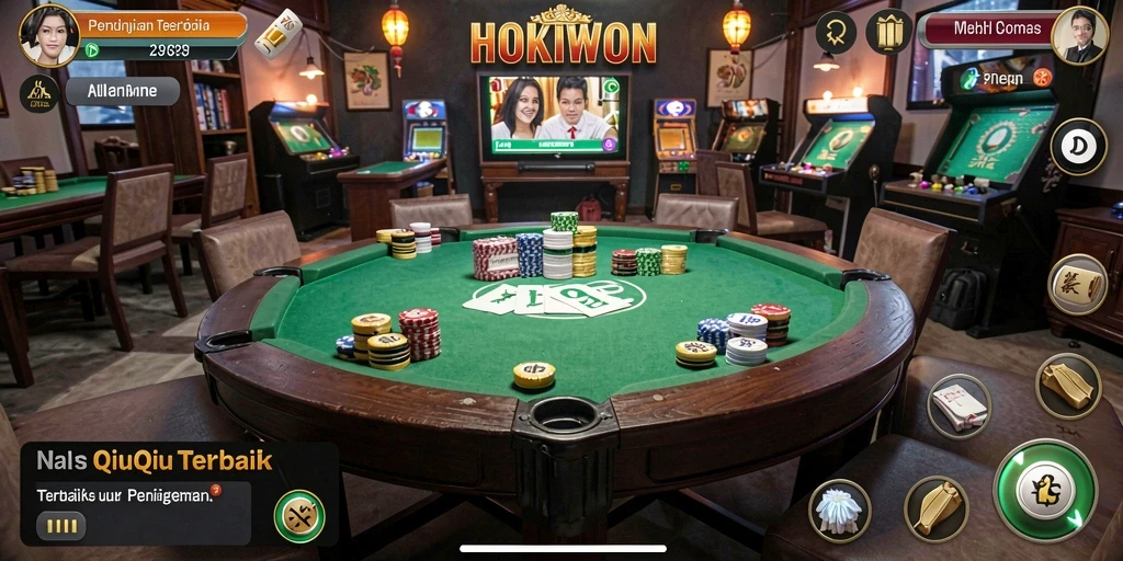 Tampilan gameplay seru HOKIWON dengan aksi QiuQiu yang mendebarkan.