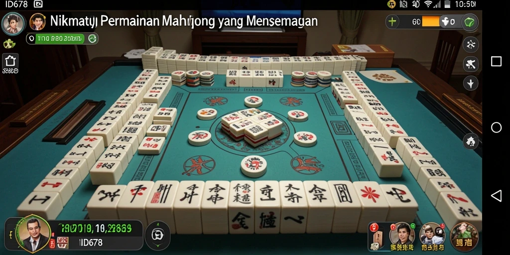 Tampilan gameplay yang seru dan menantang dalam ID678 Mahjong.