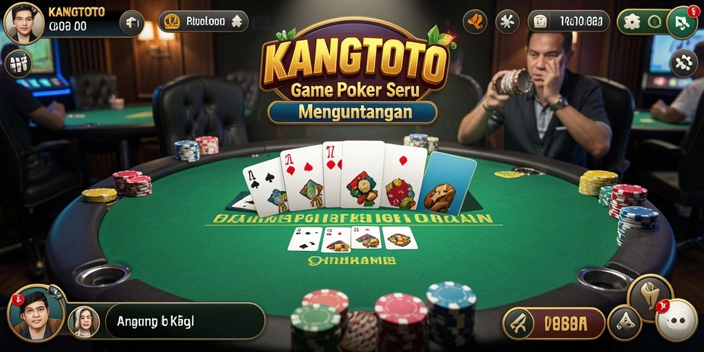 Tangkapan layar utama KANGTOTO menunjukkan aksi seru di meja Poker.