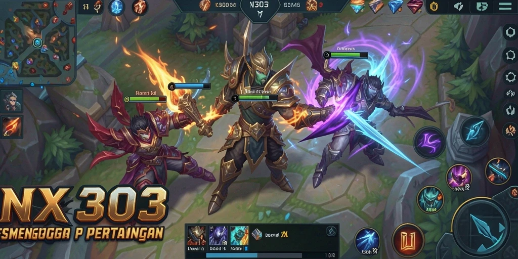Screenshot gameplay NX303 yang menunjukkan aksi pertarungan seru.