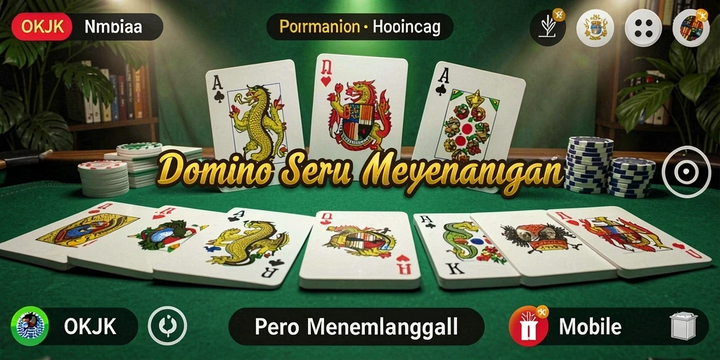 Screenshot OKJK menampilkan gameplay Domino yang seru dan interaktif.