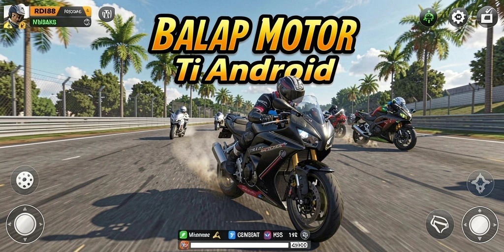 Gameplay mendebarkan RDI88 dengan balapan motor yang intens.