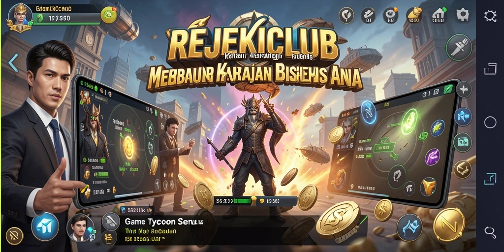 Tampilan gameplay seru di REJEKICLUB yang menantang strategi bisnis.