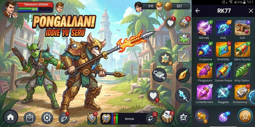 Tampilan gameplay RK77 yang menarik dan menghibur dalam genre Idle.
