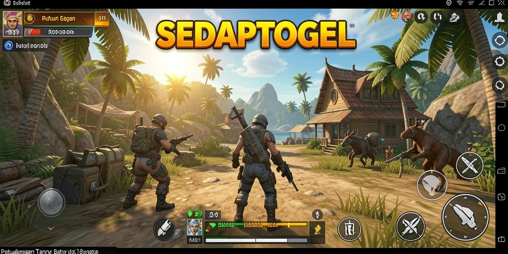 Screenshot menampilkan aksi seru dalam gameplay SEDAPTOGEL di dunia terbuka.