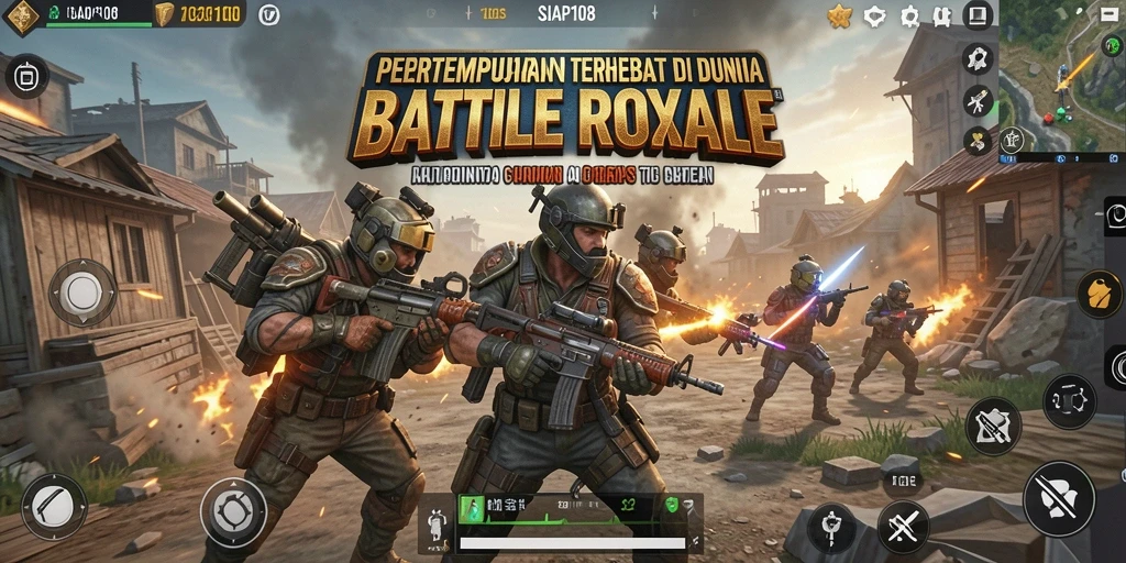 Tampilan seru saat beraksi dalam gameplay Battle Royale SIAP108.