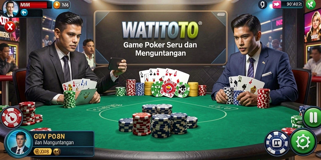 Tampilan gameplay WATITOTO dengan aksi poker yang mendebarkan.