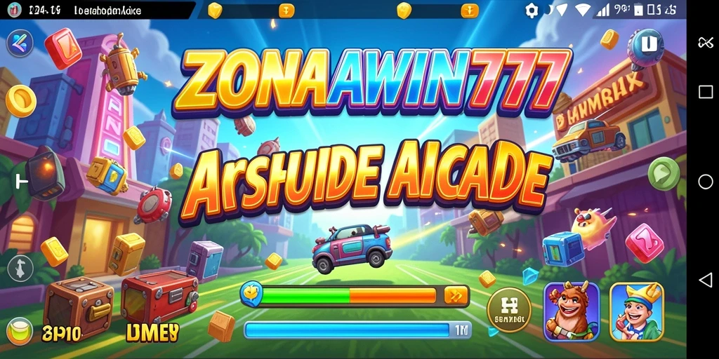 Screenshot utama ZONAWIN777 menampilkan gameplay Arcade yang seru dan penuh warna.