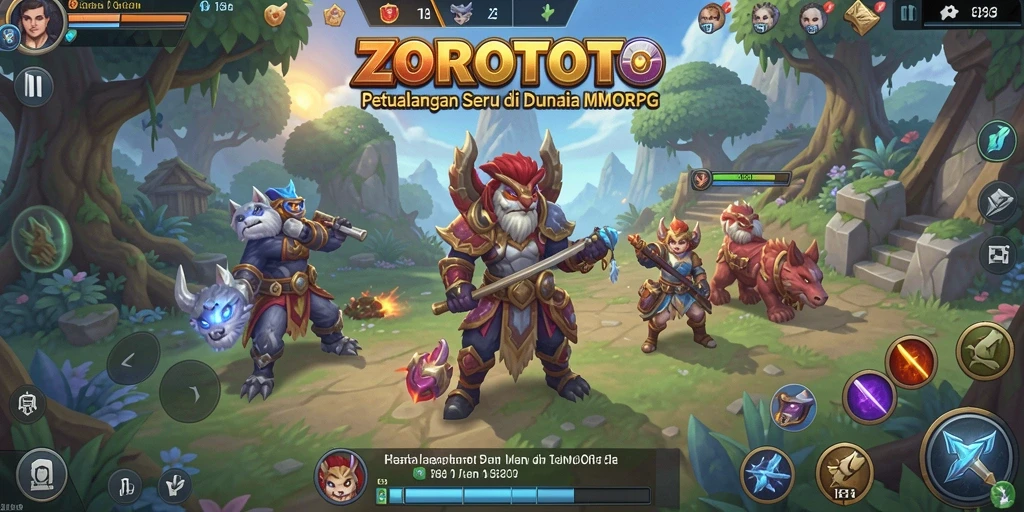 Gameplay ZOROTOTO menampilkan pertarungan seru di dunia MMORPG yang menawan.